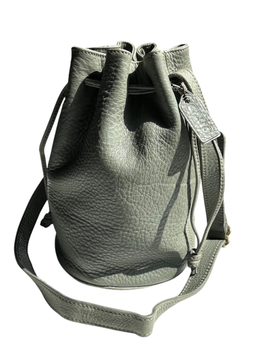 Vintage Coach Sonoma 1996 Italy Pebbled Leather Drawstring Sea Green Bag